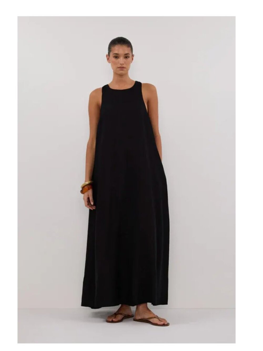 DISSH NWOT ISABELLE BLACK LINEN MIDI DRESS 6